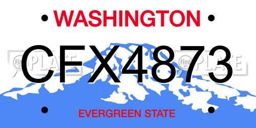 CFX4873 Washington License Plate