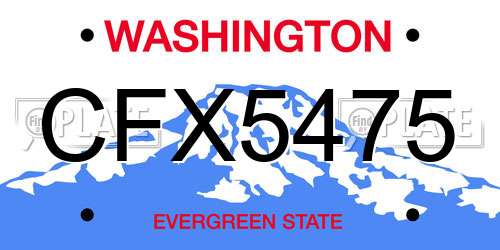 CFX5475 Washington License Plate