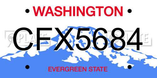 CFX5684 Washington License Plate