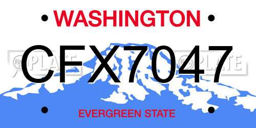 CFX7047 Washington License Plate