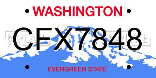 CFX7848 Washington License Plate