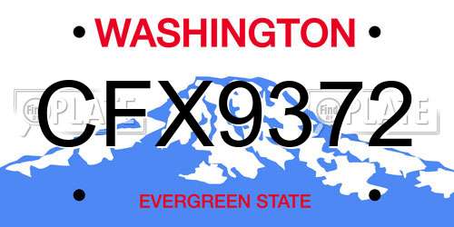 CFX9372 Washington License Plate