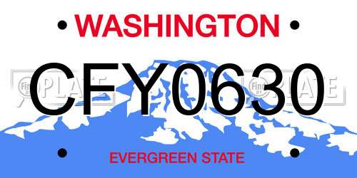CFY0630 Washington License Plate