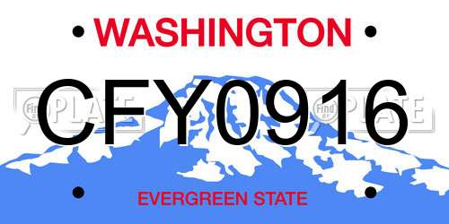 CFY0916 Washington License Plate