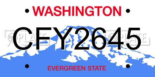 CFY2645 Washington License Plate