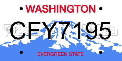 CFY7195 Washington License Plate