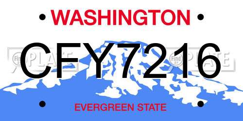 CFY7216 Washington License Plate