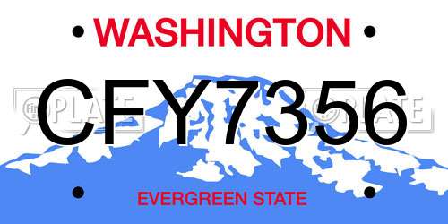 CFY7356 Washington License Plate