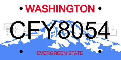 CFY8054 Washington License Plate