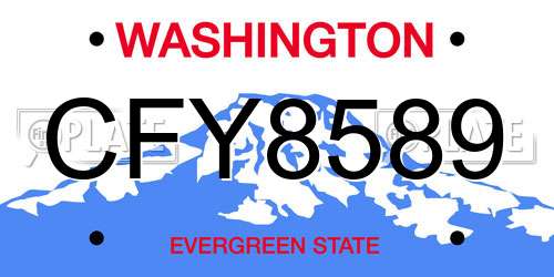 CFY8589 Washington License Plate