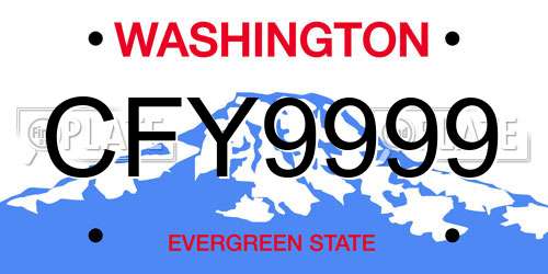 CFY9999 Washington License Plate