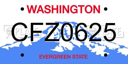 CFZ0625 Washington License Plate