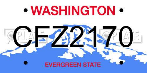 CFZ2170 Washington License Plate