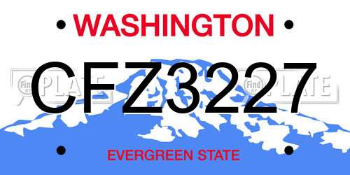 CFZ3227 Washington License Plate