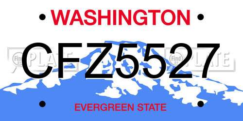 CFZ5527 Washington License Plate