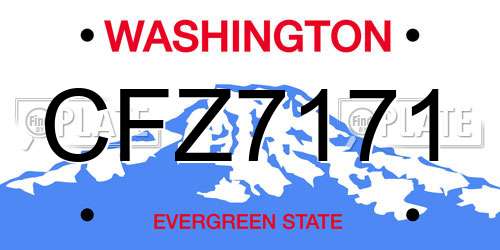 CFZ7171 Washington License Plate