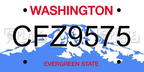 CFZ9575 Washington License Plate
