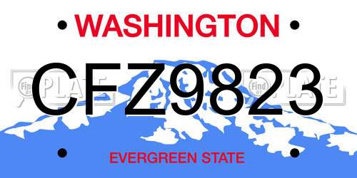 CFZ9823 Washington License Plate