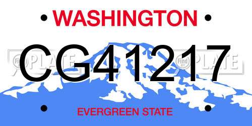 CG41217 Washington License Plate
