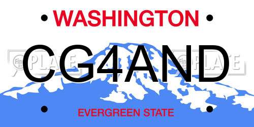 CG4AND Washington License Plate