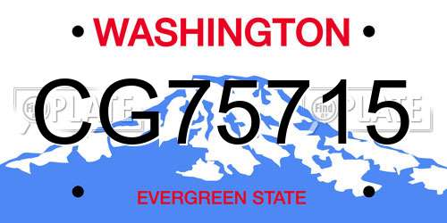 CG75715 Washington License Plate