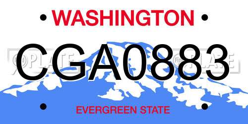 CGA0883 Washington License Plate