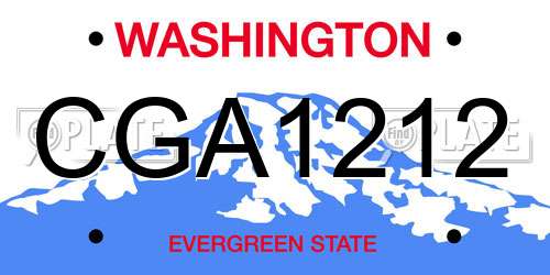 CGA1212 Washington License Plate