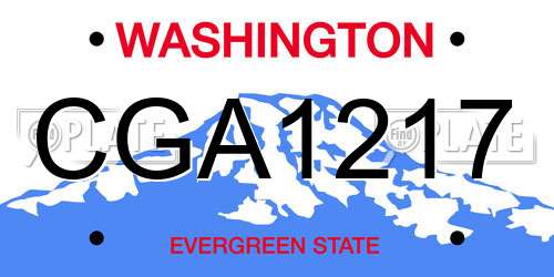 CGA1217 Washington License Plate