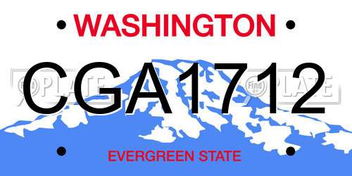 CGA1712 Washington License Plate