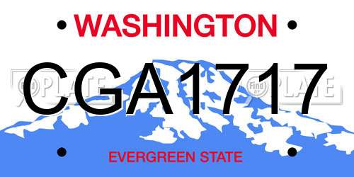 CGA1717 Washington License Plate