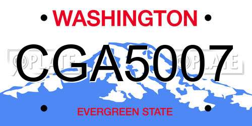 CGA5007 Washington License Plate