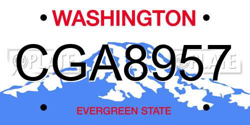 CGA8957 Washington License Plate
