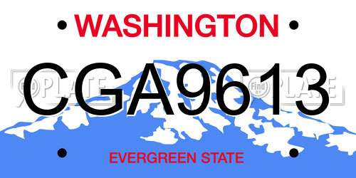 CGA9613 Washington License Plate