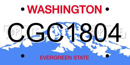 CGC1804 Washington License Plate