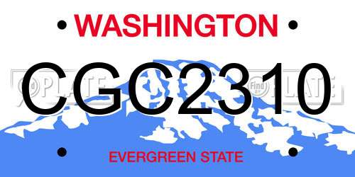 CGC2310 Washington License Plate