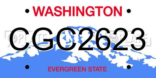 CGC2623 Washington License Plate