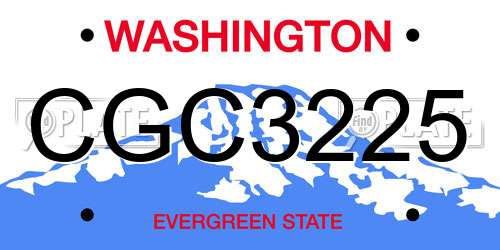 CGC3225 Washington License Plate