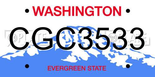 CGC3533 Washington License Plate