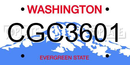CGC3601 Washington License Plate