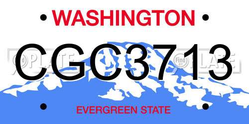 CGC3713 Washington License Plate
