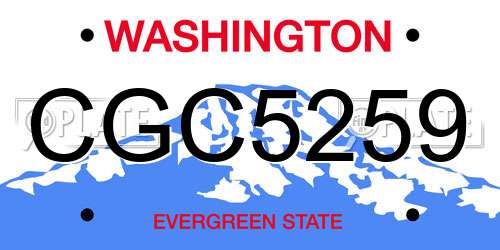 CGC5259 Washington License Plate