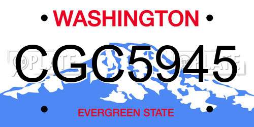 CGC5945 Washington License Plate