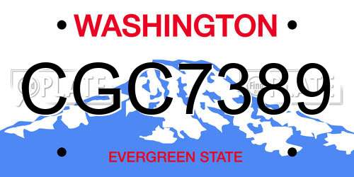 CGC7389 Washington License Plate