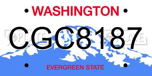 CGC8187 Washington License Plate