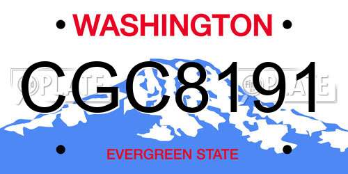 CGC8191 Washington License Plate