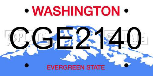 CGE2140 Washington License Plate