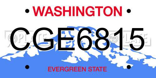 CGE6815 Washington License Plate