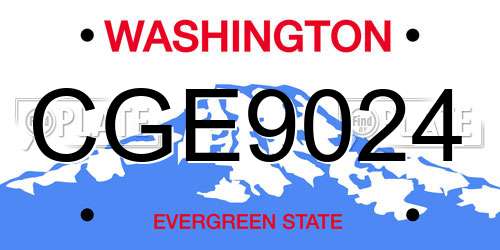 CGE9024 Washington License Plate
