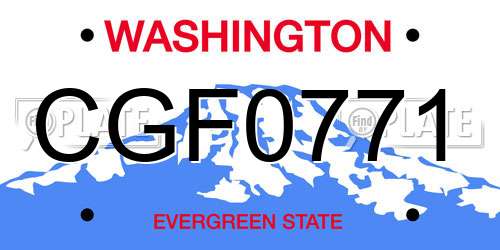 CGF0771 Washington License Plate