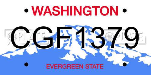CGF1379 Washington License Plate